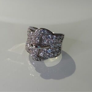 Sterling silver buckle ring size 5
